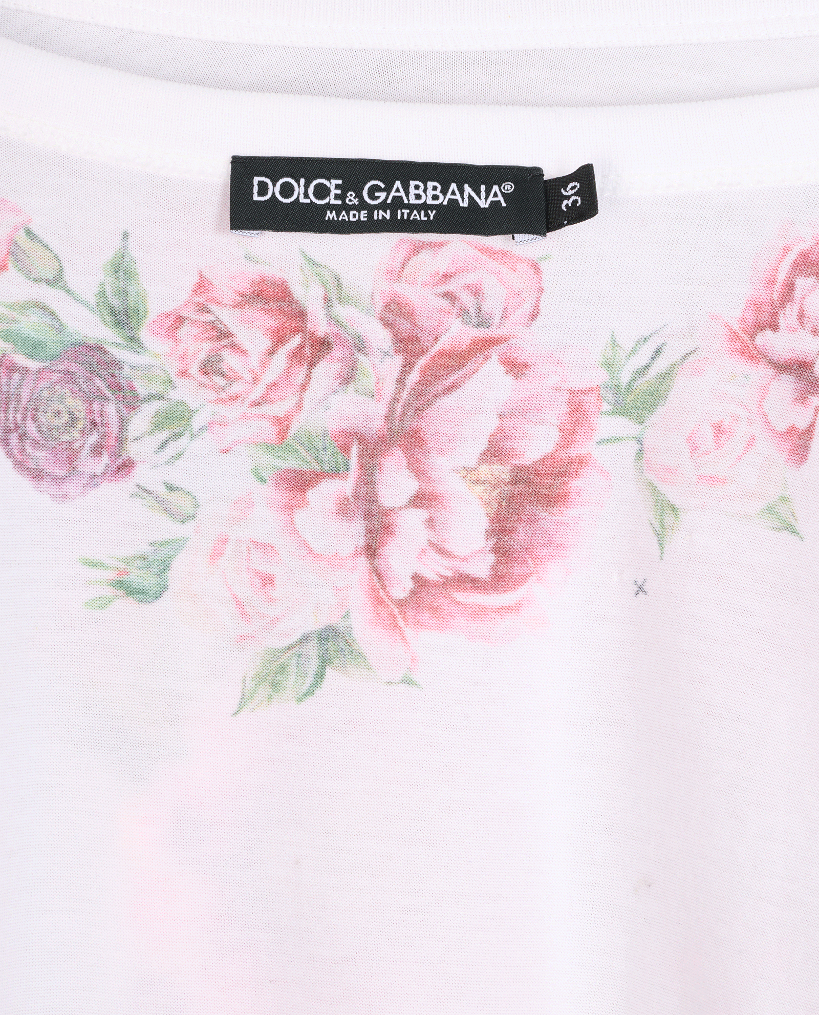 Dolce & Gabbana Rose T-Shirt, &pound;150, Clothing, White, Cotton, Other view
