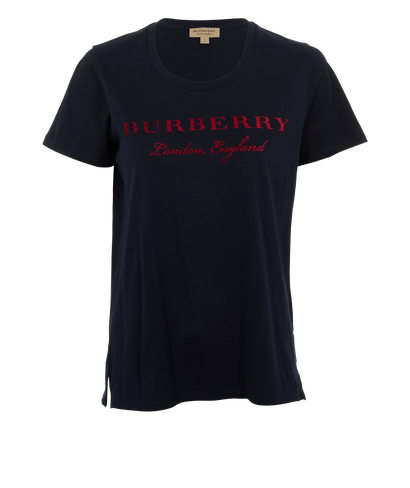 Burberry Logo T-Shirt, &pound;110, Clothing, Blue, Cotton, Front view