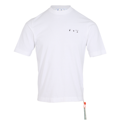 Off-White Logo Print T-Shirt, &pound;70, Clothing, White, Cotton, Front view
