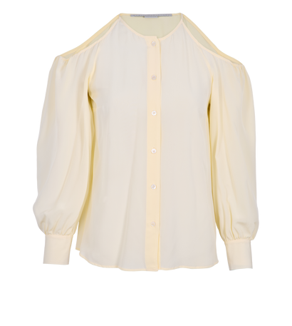 Stella McCartney Shoulder Cut-Out Blouse, &pound;90, Clothing, Cream, Silk, Front view