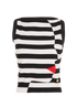 Balmain Striped Top, &pound;180, Clothing, Black/White, Polyester (Polymer)/Viscose, Front view