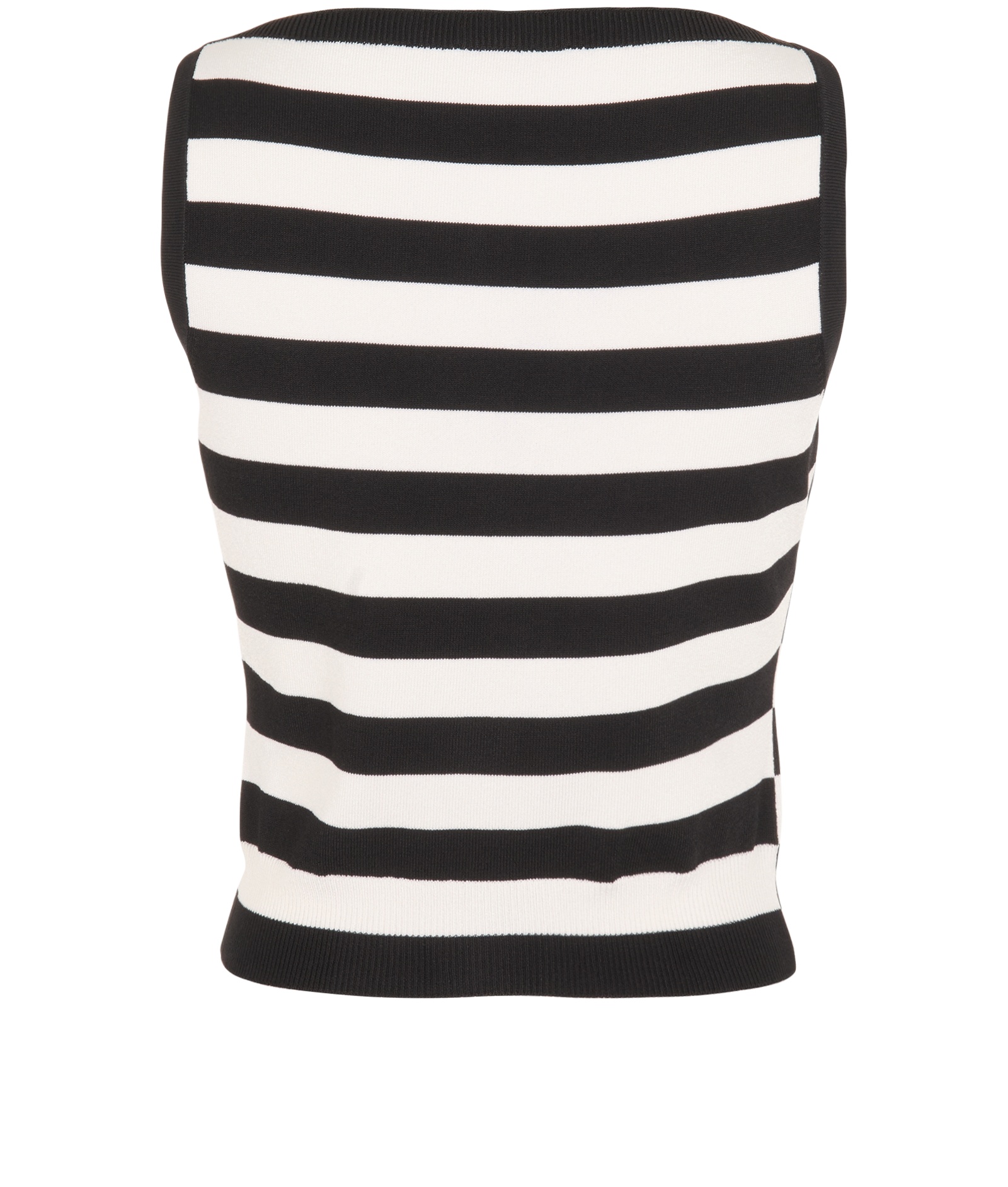 Balmain Striped Top, &pound;180, Clothing, Black/White, Polyester (Polymer)/Viscose, Back view