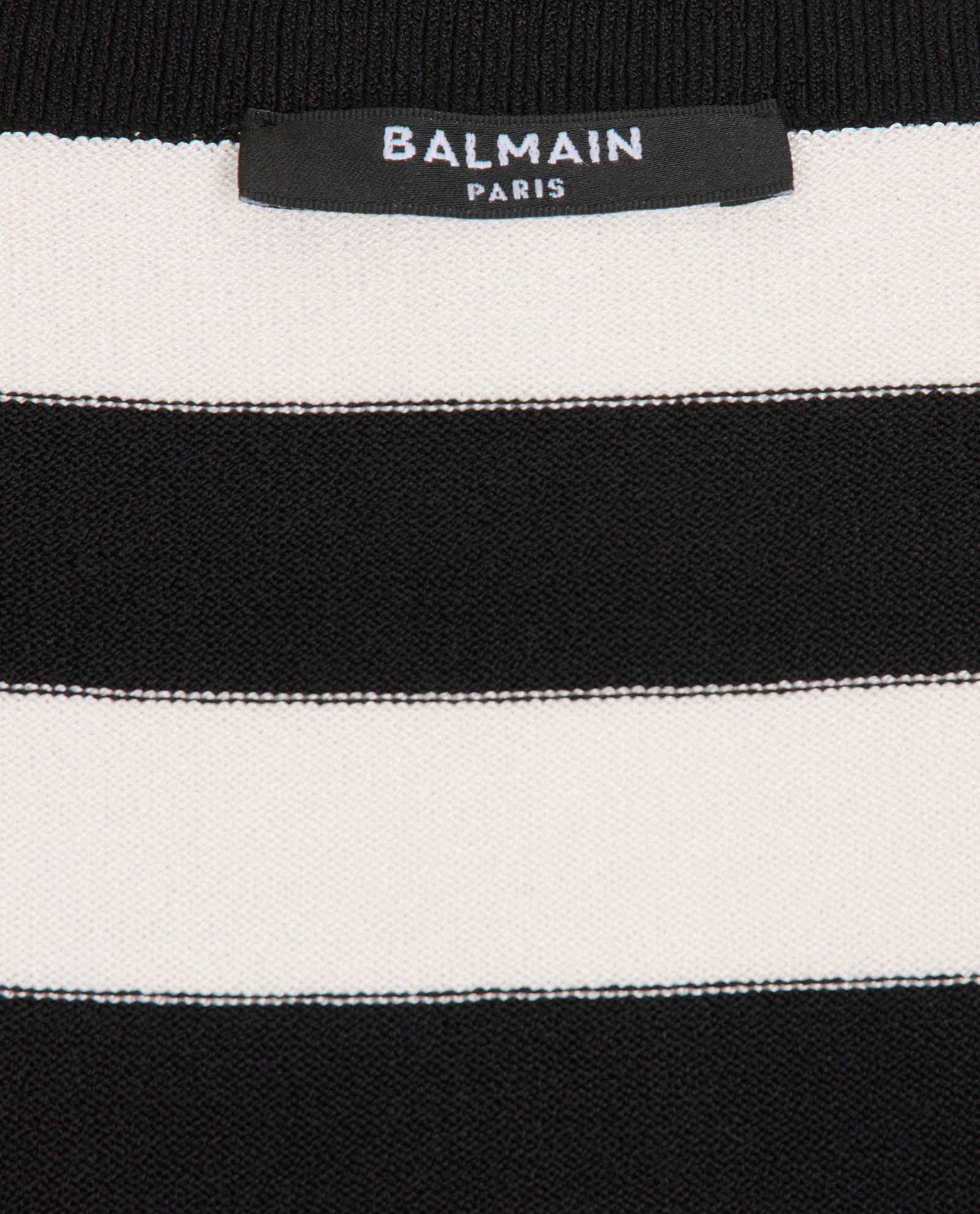 Balmain Striped Top, &pound;180, Clothing, Black/White, Polyester (Polymer)/Viscose, Other view