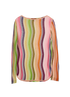 Missoni Striped Long Sleeve Top, &pound;180, Clothing, Green/Orange/Pink, Cotton/Viscose, Front view