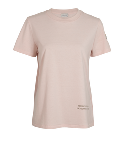 Moncler T-Shirt, Cotton, Pink, Sz L, 2*