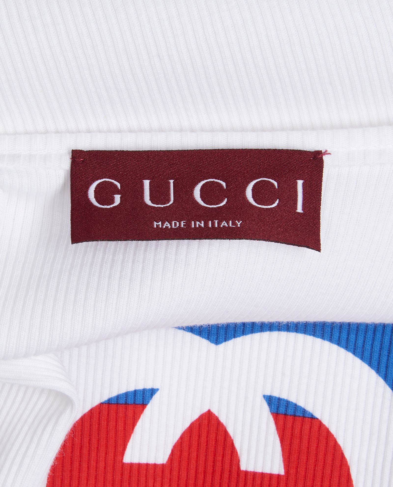 Gucci Logo Print Ribbed Tank Top, &pound;140, Clothing, White, Cotton, Other view