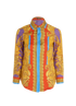 Versace Barocco Print Shirt, &pound;295, Clothing, Orange/Purple, Silk, Front view