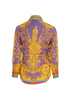 Versace Barocco Print Shirt, &pound;295, Clothing, Orange/Purple, Silk, Back view