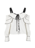 Self -Portrait Off Shoulder Top, &pound;40, Clothing, White, Polyester (Polymer), Front view