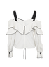 Self -Portrait Off Shoulder Top, &pound;40, Clothing, White, Polyester (Polymer), Back view