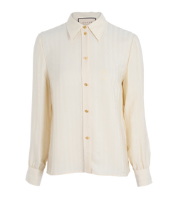 Gucci Horsebit Chain Blouse, Silk, Cream, UK10, 3*