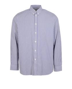 Givenchy Striped Shirt, Mens, Cotton, White/Blue, Sz M, 3*