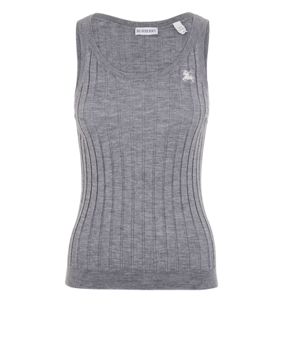 Burberry Knit Vest, &pound;130, Clothing, Grey, Cashmere, Front view