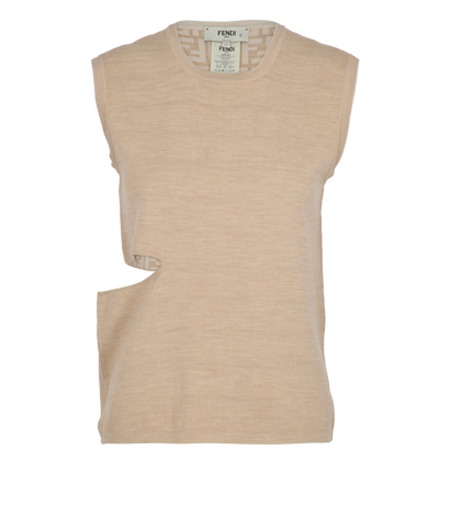 Fendi Cut Out Reversible Top, &pound;150, Clothing, Beige, Wool, Front view
