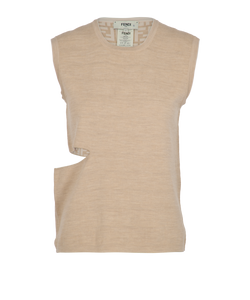 Fendi Cut Out Reversible Top, Wool, Beige, UK 10, 2*