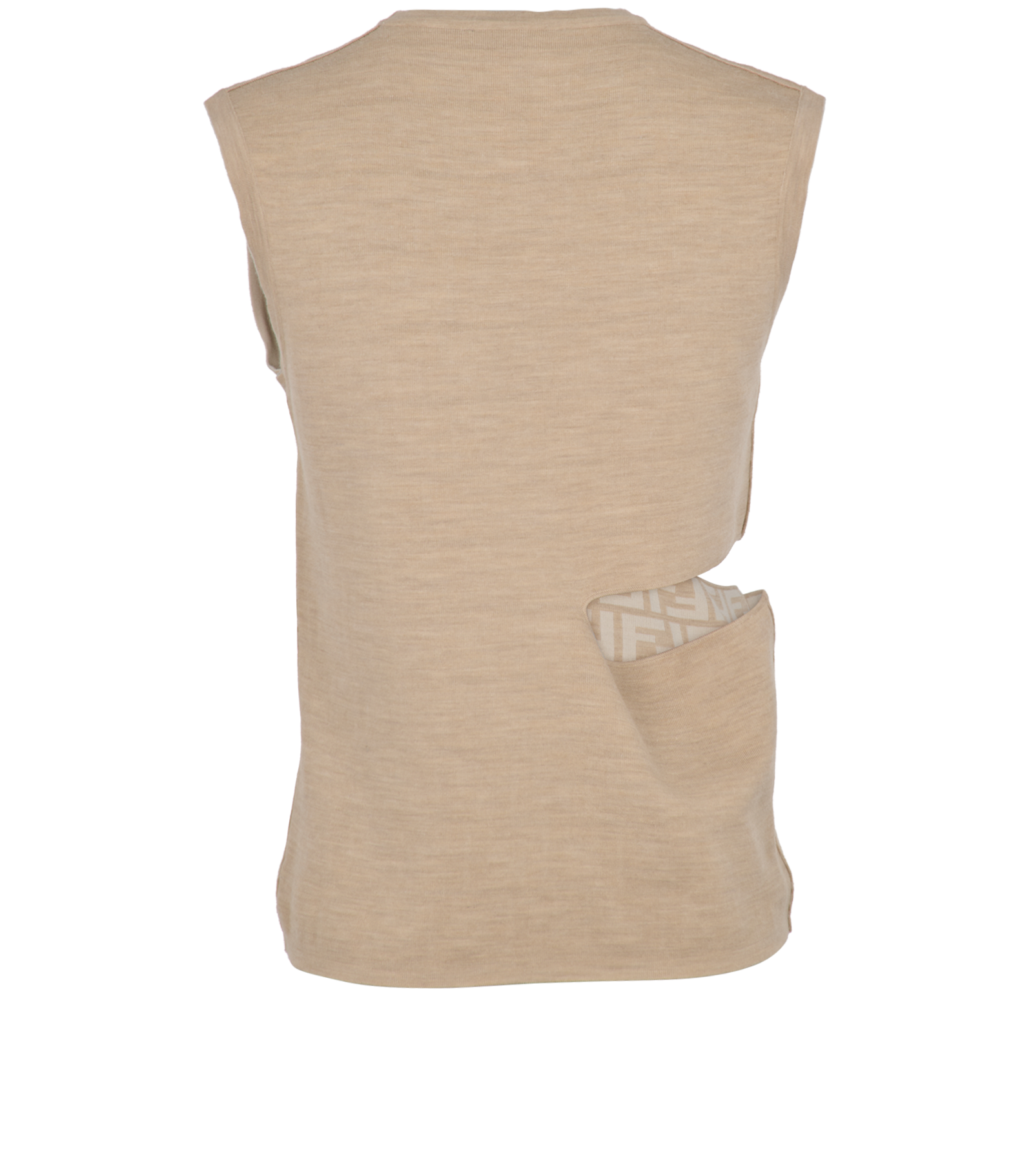 Fendi Cut Out Reversible Top, &pound;150, Clothing, Beige, Wool, Back view