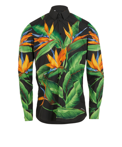 Dolce & Gabbana Martini Tropical Shirt, &pound;195, Clothing, Black/Green, Cotton, Front view