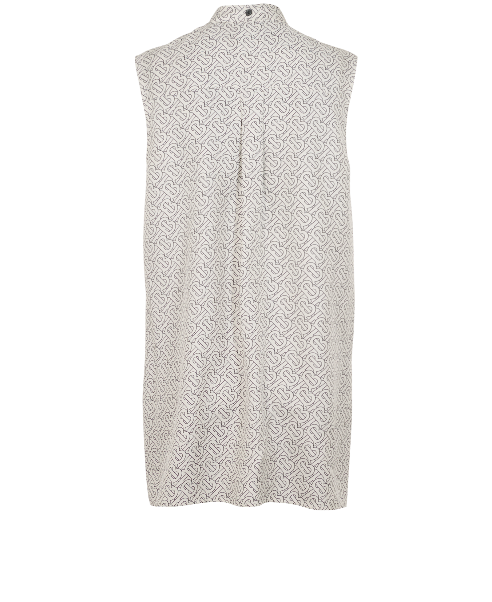 Burberry Sleeveless Monogram Tie Neck Blouse, &pound;110, Clothing, Black/White, Silk, Back view