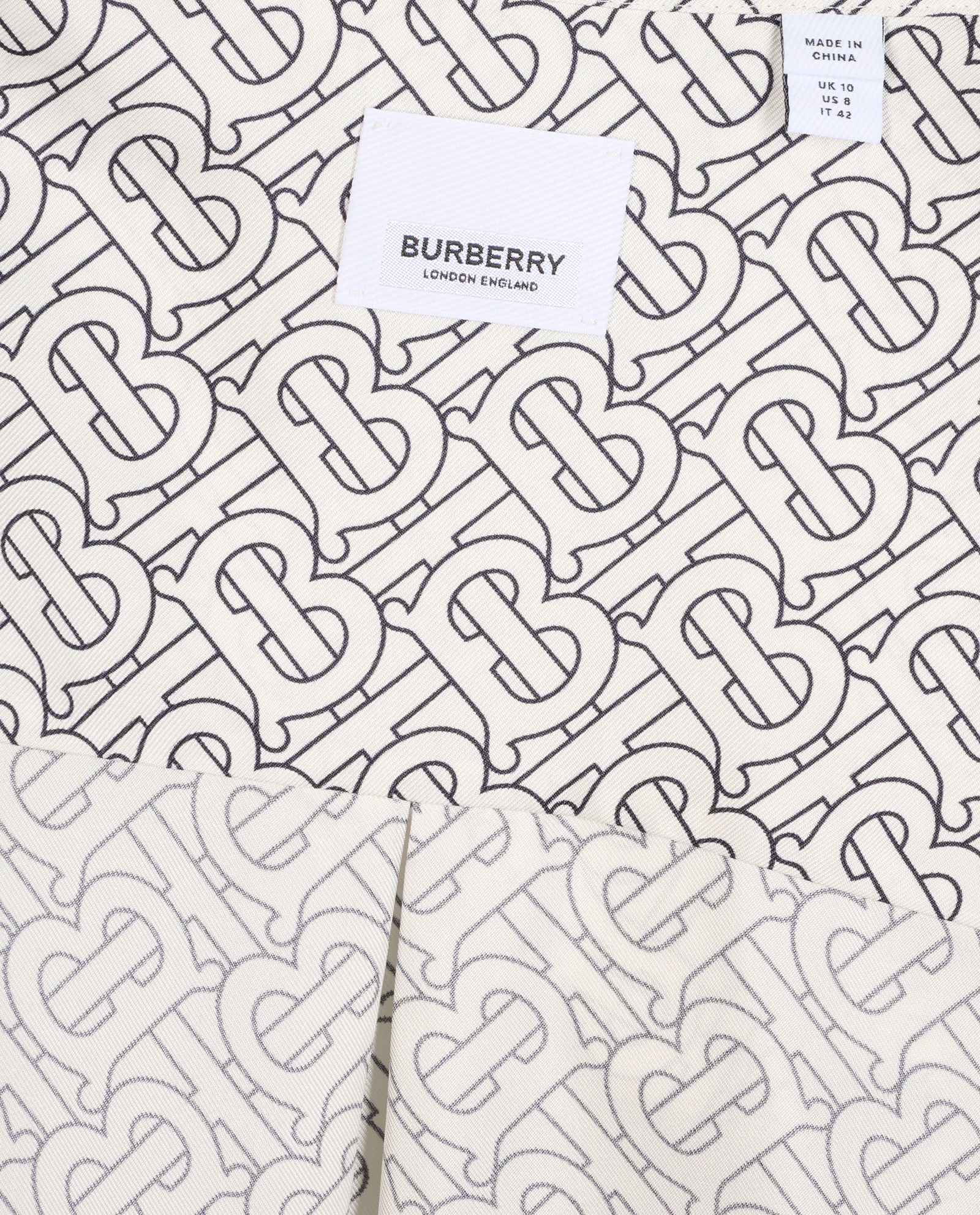 Burberry Sleeveless Monogram Tie Neck Blouse, &pound;110, Clothing, Black/White, Silk, Other view