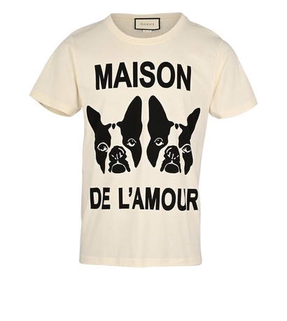 Gucci Maison De L'Amour T-Shirt, £180, Clothing, Black/Cream, Cotton, Front view