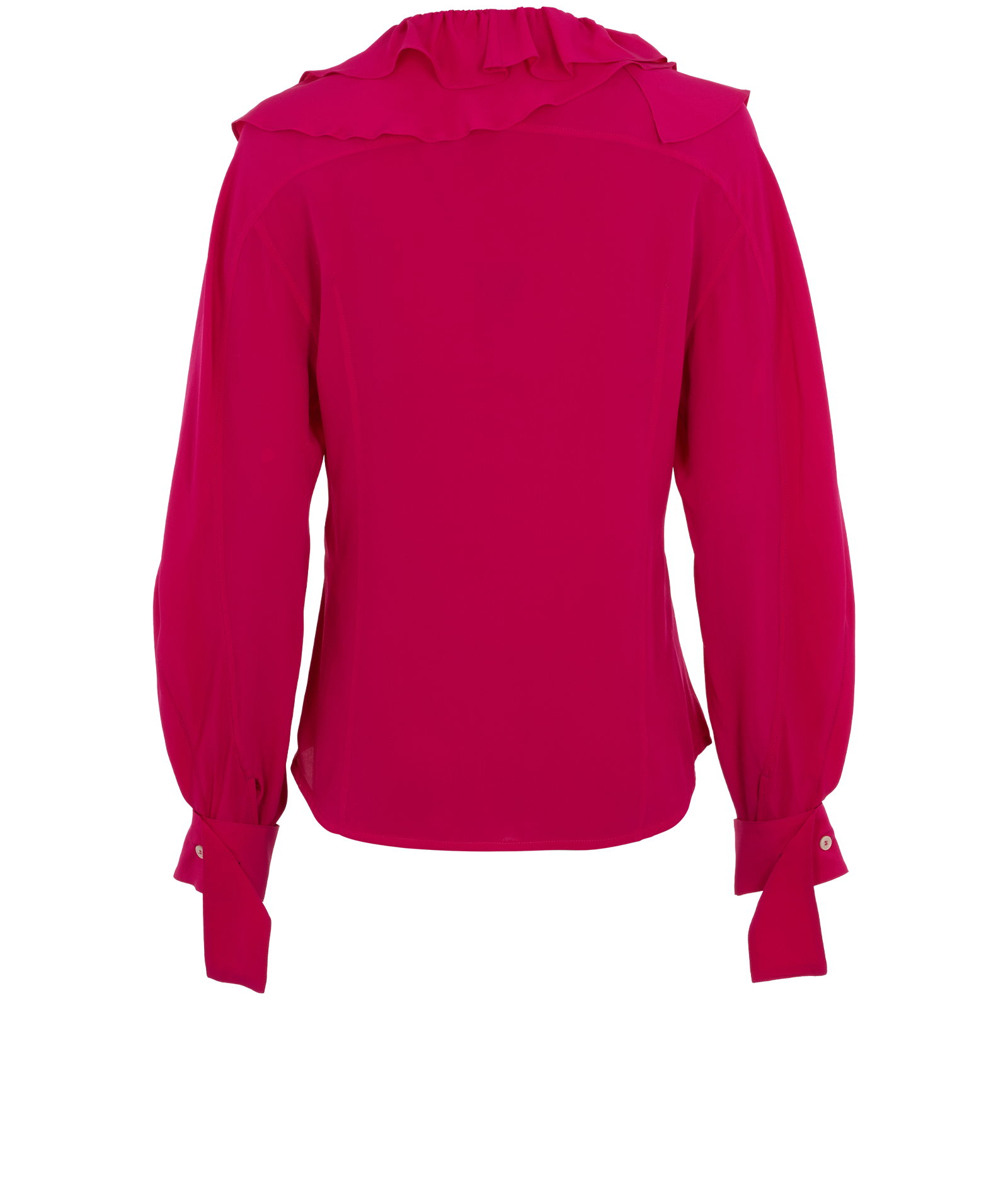 Victoria Beckham Ruffles Blouse, &pound;120, Clothing, Pink, Silk, Back view