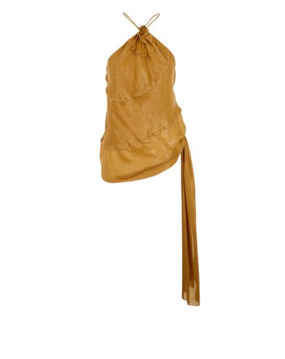 Victoria Beckham Floral Lame Top, &pound;130, Clothing, Yellow, Viscose, Front view
