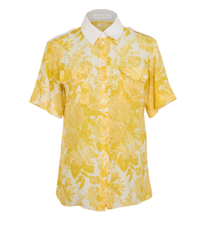 Stella McCartney Floral Polo, &pound;180, Clothing, Yellow, Silk, Front view