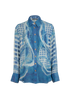 Balmain Rope Print Blouse, &pound;220, Clothing, Blue, Organza Silk/Silk, Front view