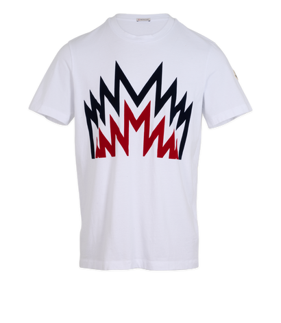 Moncler Zigzag T-Shirt, &pound;95, Clothing, White, Cotton, Front view