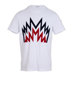 Moncler Zigzag T-Shirt, Mens, Cotton, White, Sz L, 2*