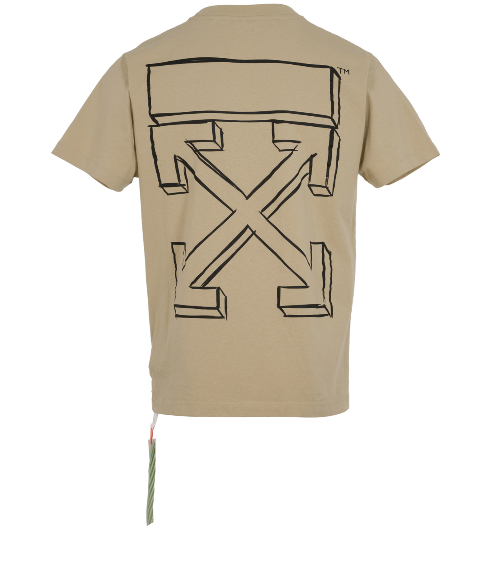 Off-White 3D Arrows T-Shirt, &pound;90, Clothing, Beige, Cotton, Back view