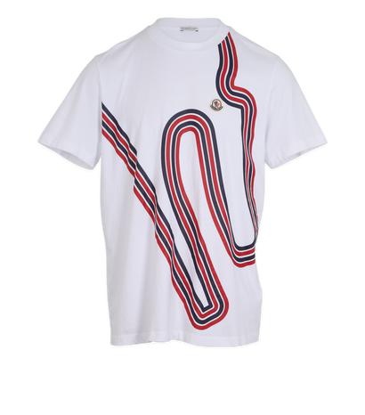 Moncler Circuit Print T-Shirt, &pound;95, Clothing, White, Cotton, Front view
