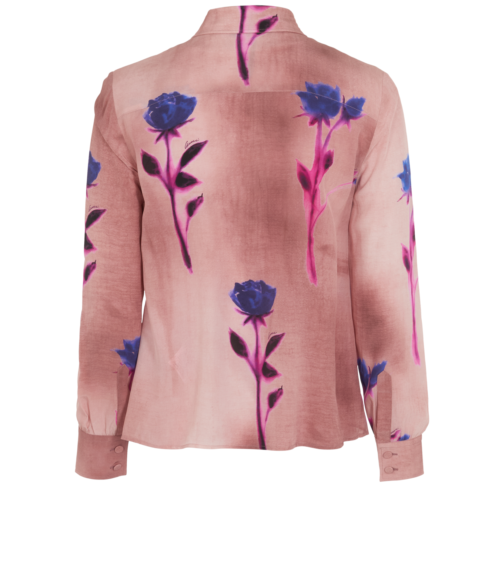 Gucci Floral Shirt, &pound;250, Clothing, Pink, Silk, Back view