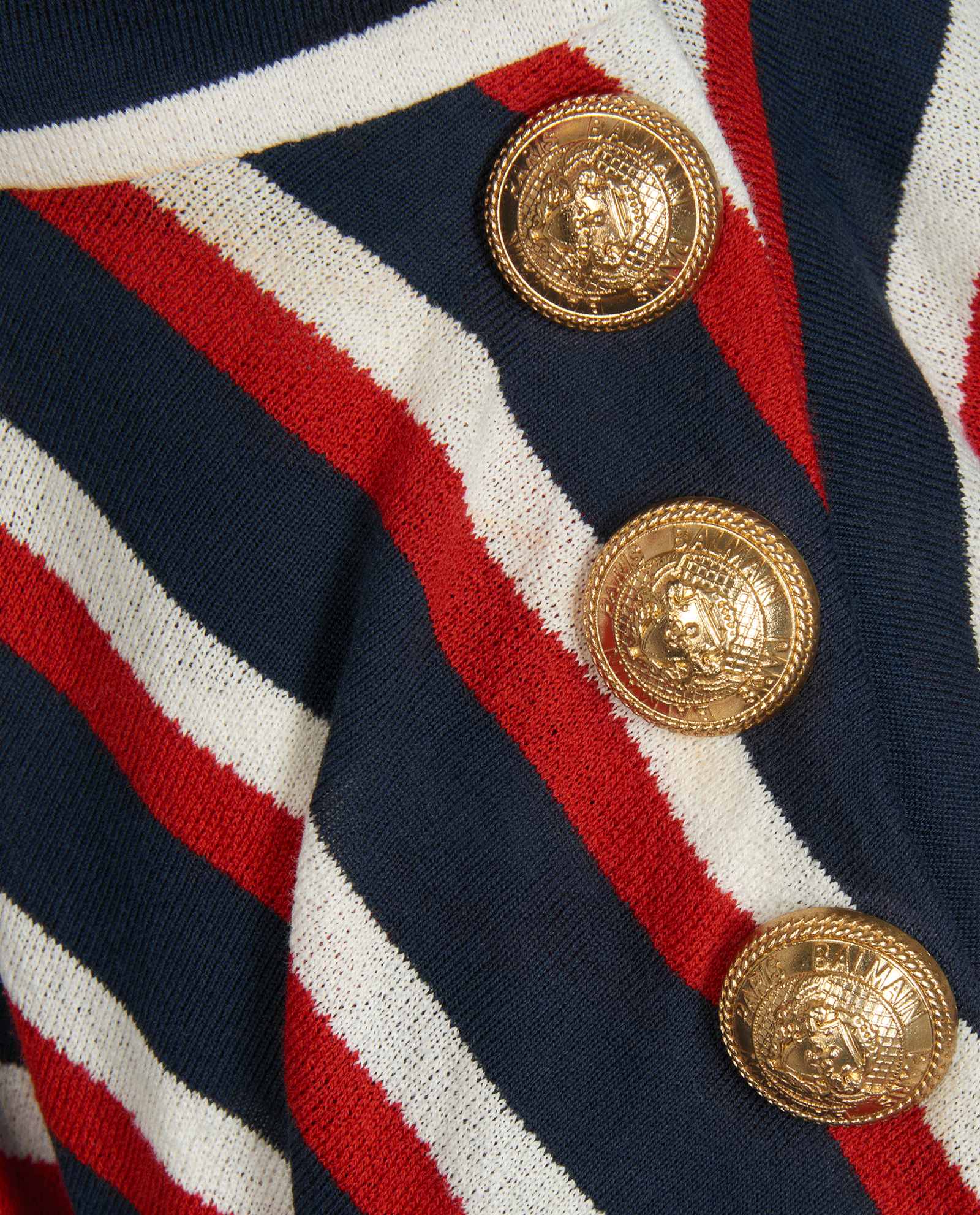 Balmain Stripes Top, &pound;220, Clothing, Blue/Red/White, Polyester (Polymer), Other view