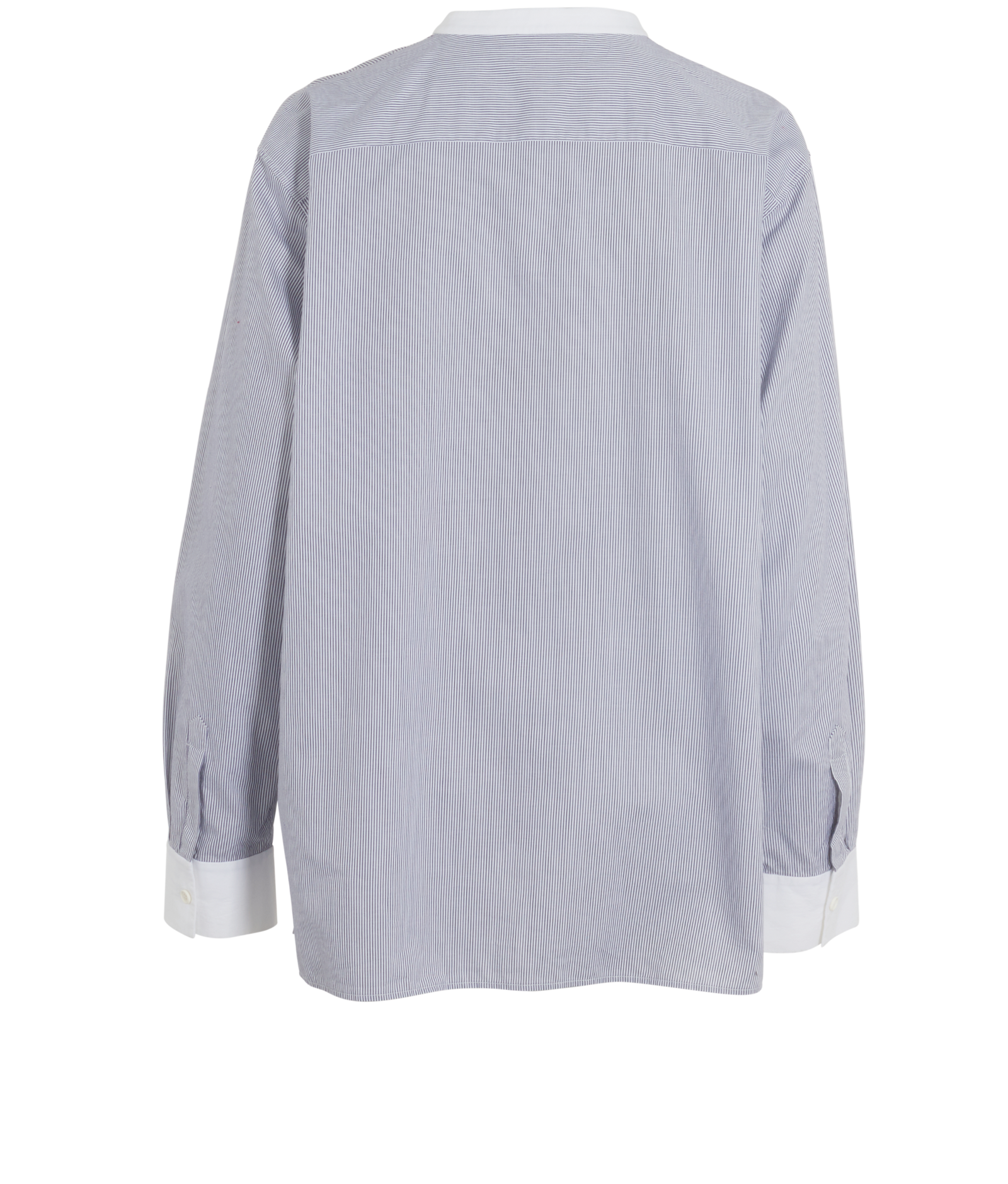 Fendi Striped Band Collar Shirt, &pound;150, Clothing, Blue/White, Cotton, Back view