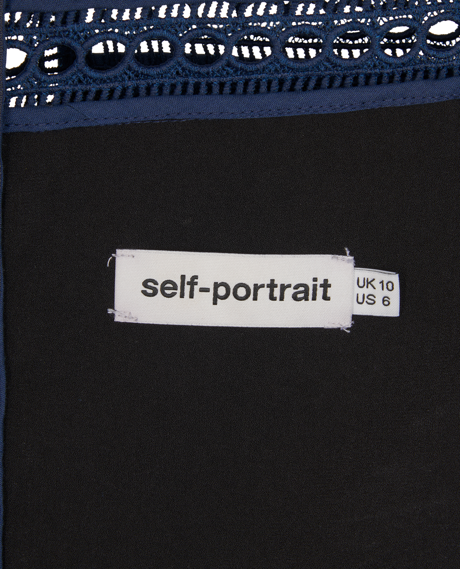 Self-Portrait Star Repeat Top, &pound;120, Clothing, Navy, Polyester (Polymer), Other view