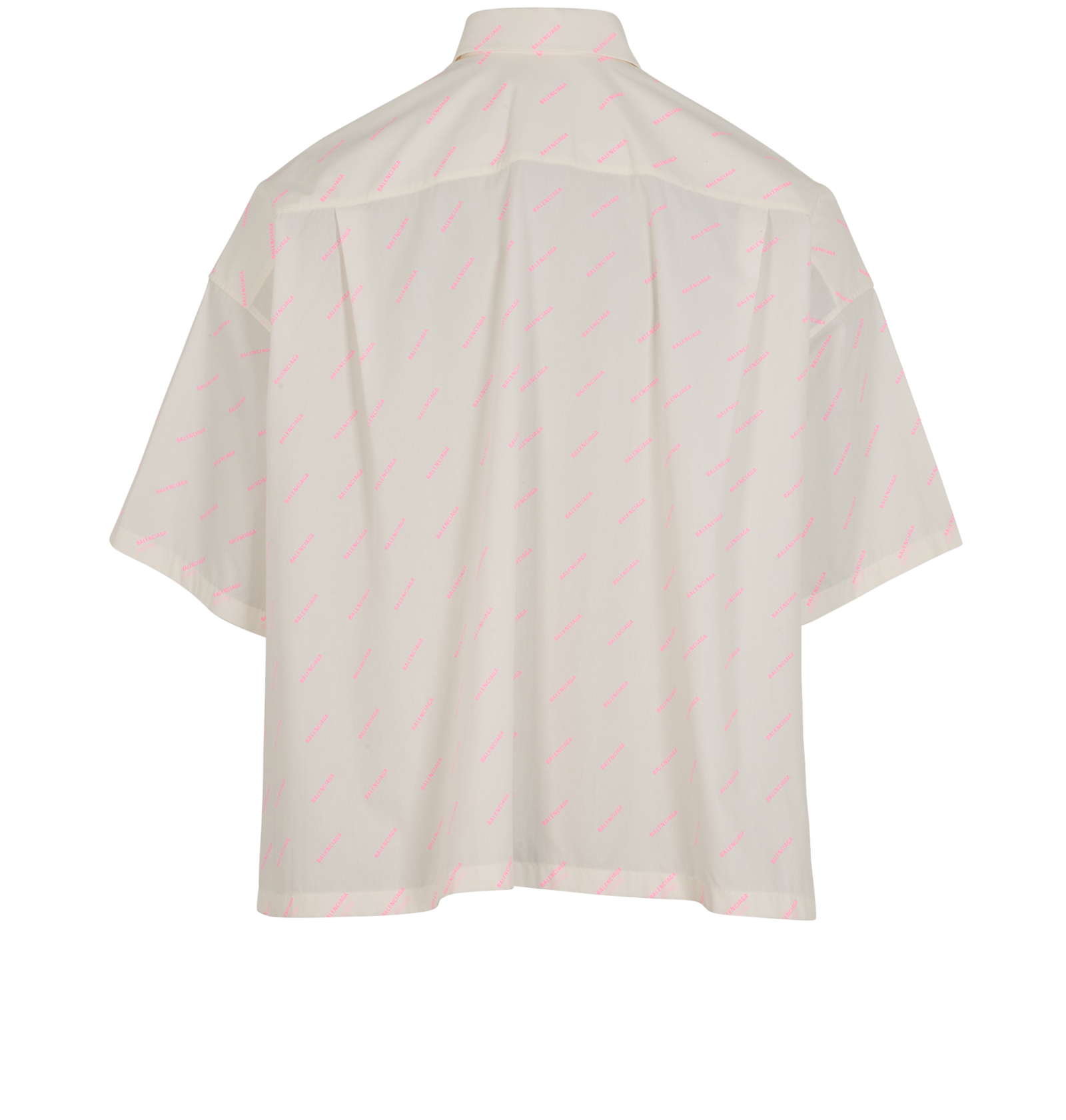 Balenciaga All Over Logo Oversized Shirt Mens, &pound;210, Clothing, Pink/White, Cotton, Back view