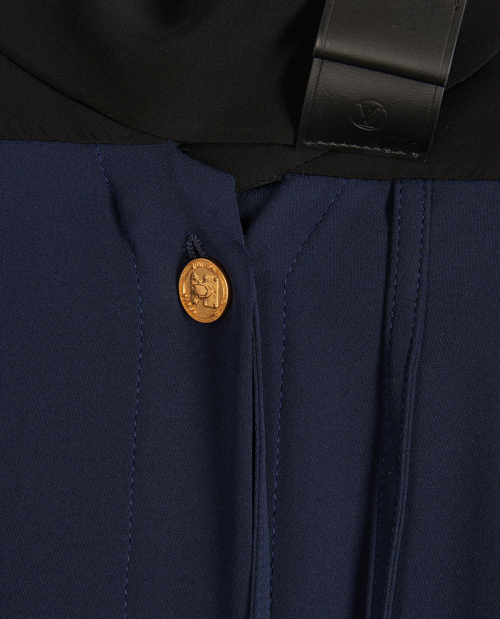 Louis Vuitton Tie-Neck Shirt, &pound;1,200, Clothing, Navy, Silk, Other view