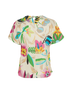 Gucci Flower Print Short Sleeves Top, &pound;220, Clothing, Cream/Green/Pink, Silk, Back view