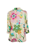 Gucci Flower Print Long Sleeved Shirt, &pound;295, Clothing, Cream/Green/Pink, Silk, Back view