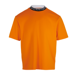 Acne Studios Oversized Collar Logo T-Shirt- Sz S, Viscose, Orange, 3*