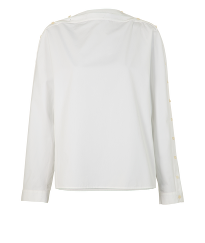 Alaia Buttoned Up Tunic, &pound;220, Clothing, White, Cotton, Front view