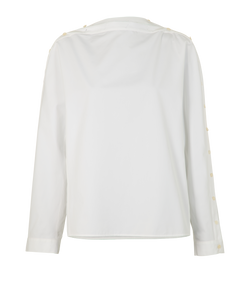 Alaia Buttoned Up Tunic, Cotton, White, UK14, 2*