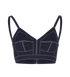 Alexander McQueen Contrast Stitch Denim Bra Top, front view