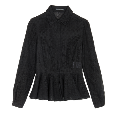 Alexander McQueen Flared Lace Blouse, front view