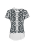 Alexander McQueen Cut-Out & Raw-Trim Paisley T-Shirt, front view