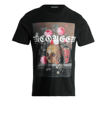 Alexander McQueen Roses Skull T-Shirt, front view