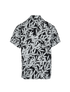 Amiri Raw Trimmed Leaf Print Bowling Shirt, back view
