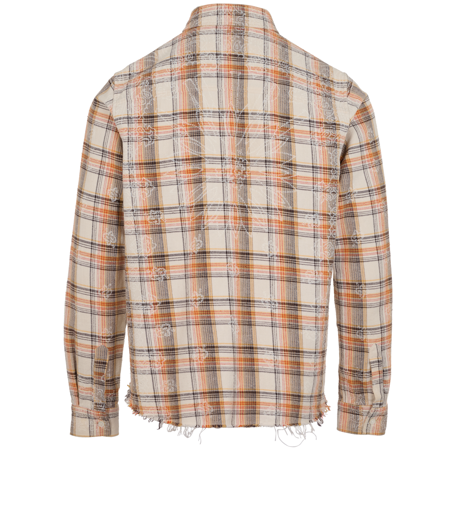 Amiri Checked Distressed Shirt, &pound;150, Clothing, Cream, Cotton, Back view