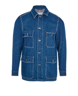 Ami Paris Denim Overshirt, Mens, Cotton, Blue, Sz XS, 2*